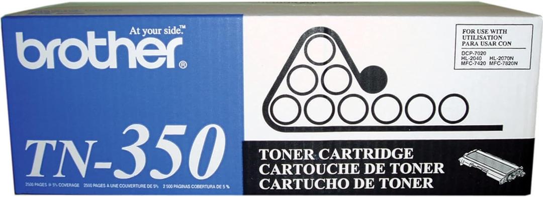 Brother Genuine Black Toner Cartridge, TN350, Replacement Black Toner, Page Yield Up To 2,500 Pages