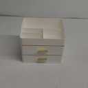 HBlife Makeup Organizer for Vanity with 2 Drawers, Large Bathroom Countertop Cosmetics Organizer Skin Care Storage, Easy to Store Lipsticks, Nail Polishes, Perfumes, Eyeshadow Palettes, All White (Medium)