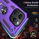 3 x IKAZZ for iPhone 13 Pro Max Case 6.7 Inch with Screen Protector,Military Grade Shockproof Heavy Duty Protective Phone Cover Pass 16ft Drop Test with Magnetic Kickstand Car Holder,Purple