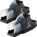 OWLTRA in-/Outdoor Safe Tunnel Snap Mouse Trap 2PCS, Instant Eliminate Rodent Snap Trap with Clear Tunnel Entry, Touch-Free Release, and Powerful Snap, Black, TST-217