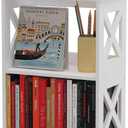 Side Table, Narrow End Table with Storage Shelf, Minimalist Bedside Tables Nightstand, Small Bookshelf Bookcase, Bathroom Shelves, Display Rack for Bedroom, Living Room, Office, White.