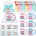 Baderke 6 Set Employee Appreciation Gifts Include Thank You Staff Mug Gift Set 12 oz Appreciation Mugs Inspirational Pens Tags for Employee Staff Team Group (Pink Blue,Nurse-1)