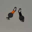 2 Pack Retractable Keychain, Heavy Duty Retractable Badge Holder Reel, Retractable ID Badge Clip Reel with Steel Cable and Carabiner Clip, Badge Reel Carabiner Key ChainBlack&Orange