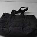 Tote Bag for Women, Lightweight Puffy Foldable Tote Bag With Zipper,Quilted Shoulder Bag for Travel,College,Work (15.6 Inch, Black)