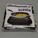 Elite Gourmet Countertop Electric Burner, 1000W Cast Iron Hot Plate, 7 Heat Settings, Portable Cooktop for RV, Dorm, Office & Small Kitchens, Road-Ready & Compact (Single)