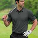 TACVASEN Mens Polo Shirts Short Sleeve Dry Fit Moisture Wicking Performance Collared Golf Shirt for Men Casual Athletic (Gray, M)