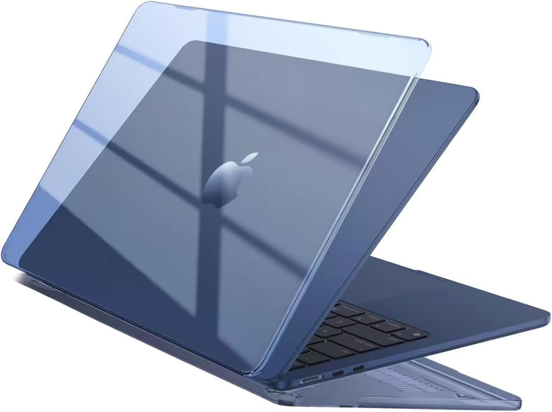 EooCoo Case Compatible with MacBook Air 13 inch M5 2026-2022 M4 M3 M2 A3449 A3240 A3113 A2681, Crystal Hard Shell Scratch Resistant Protective Cover Compatible for MacBook Air 13.6 inch, Midnight