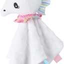 Baby Security Blanket  Ultra-Soft Lovey Blanket for Newborns & Toddlers, Calming Snuggle Buddy with Adorable Animal Design  Machine Washable, Ideal (Unicorn-White)