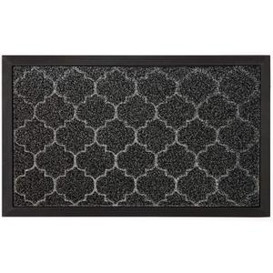 GRIP MASTER Durable Tough Natural Rubber Doormats, 29x17 Size, Waterproof Boots Scraper Mats, Commercial Heavy Duty Indoor Outdoor Door Mat for Winter Snow, Low-Profile Easy Clean, Gray Quatrefoil