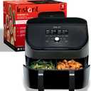 Instant Pot VersaZone 9QT Air Fryer,8-in-1 Functions with EvenCrisp Technology, Crisps,Broils, Bakes,Roasts, Dehydrates,Reheats at Same or Different Temperature, from the Makers of Instant Pot, Black