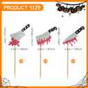 2 x GYGYL 24 PCS Halloween Cupcake Toppers, Glitter Horror Blood Knife Cupcake Picks, Have a Killer Birthday Cake Decorations for Halloween Blood Knife Theme Birthday Party SuppliesBlood Knife