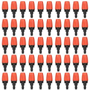 50 Pcs Drip Irrigation Spray Emitters, Adjustable Atomizing Nozzles,1/4 Inch Drip Irrigation Parts Sprayers Drippers for Garden Greenhouse Agricultural Irrigation Patio Misting (Single Barb)