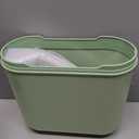 Supteron Bathroom Trash Can with Lid 3.2 Gallon Narrow Trash Can Small Plastic Trash Bin 12 Liter with Press Type Lid for Bedroom Bathroom, Mint Green