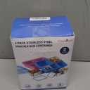 Freshmage Stainless Steel Snack Containers - 2 Pack, BPA-Free Lunch Bento Box with 5 Compartment, Reusable Food Storage Snackle Box for School, Work, and Travel, Dishwasher Safe (Pink/Blue)