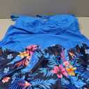 Daci Tankini Swimsuit for Women Tummy Control Bathing Suits with Skirt Two Piece Drawstring Tank Top with Swimdress (X-Large, Blue Floral)