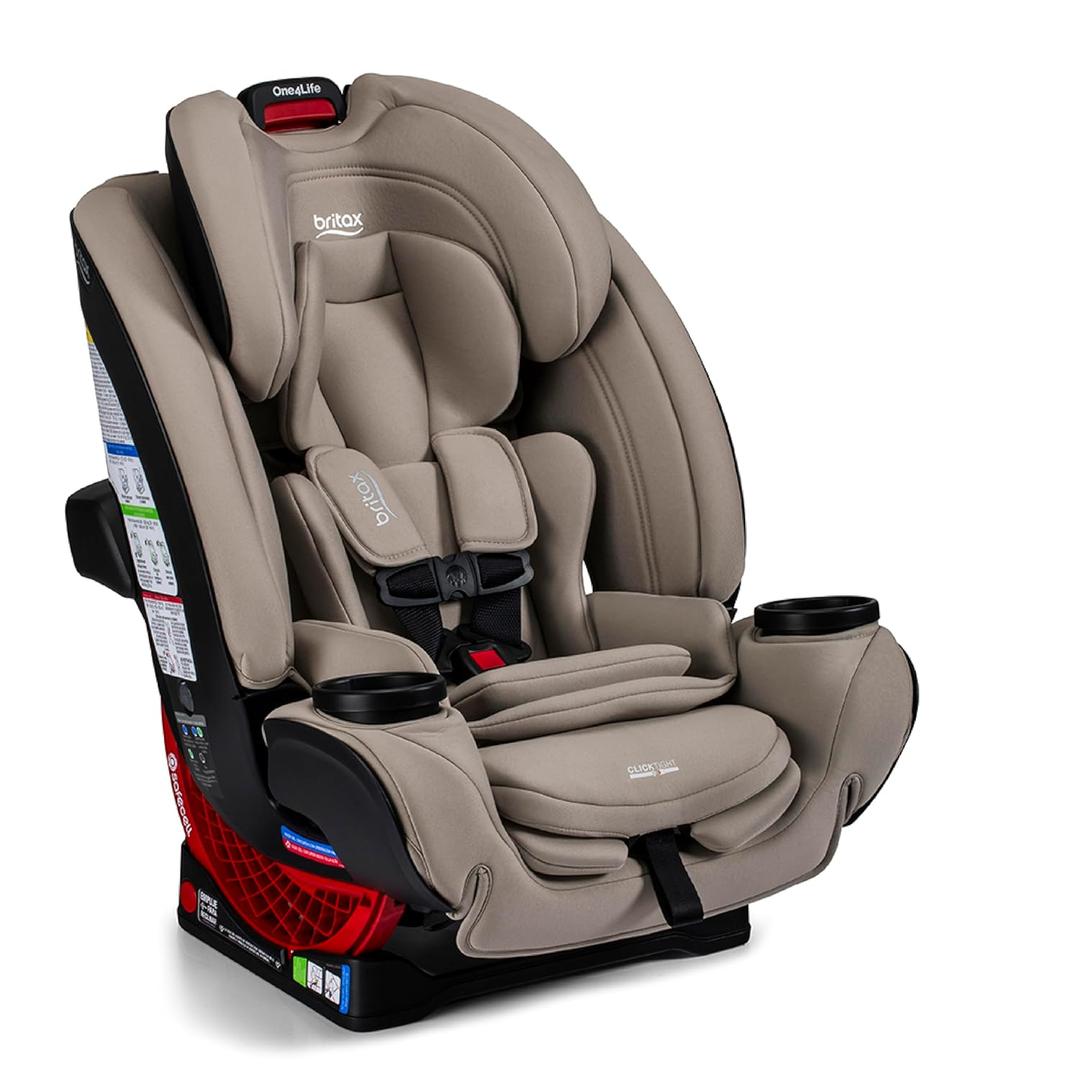 Britax One4Life All-in-One Car Seat, Up to 10 Years of Use, Rear Facing, Forward Facing, & Booster Modes, Extended Rear-Facing, ClickTight Installation & Breathable SafeWash Fabrics Teak, Manufacturing Date: 2026/01/30, Expiry: 01/2036