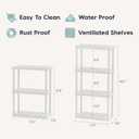 IRIS USA 3-Shelf Light Duty Plastic Storage Shelves, 150lb Capacity, 33" H x 24" W x 12" D, Medium Modular Shelving Unit Storage Organizer for Bathroom, Laundry, Garage & Home, Storage Rack - White, 3 Tier | 12"D x 24"W x 33"H