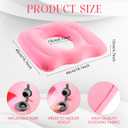 Leinuosen 1 Pcs Inflatable Seat Cushion 18.1'' x 15.7'' x 4.7'' Portable Pillow Height Adjustable Hemorrhoid Pillow for Tailbone Back Pain Bed Sore Home Car Chair Wheelchair Sitting (Pink)