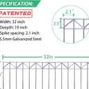 10 Pack 32" L x 10" H Animal Barrier Fence, No Dig Fence Patented Product, 5.5mm Galvanized Stakes with 2.1" Spacing, Anti Digging for Dogs Outdoor Yard Patio, Total 26.6Ft(L) X 10in(H) Silver
