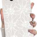 MZELQ for iPhone 13 Case, Silicone Floral Flowers Sunflowers Cute Pattern, Camera Protection Soft Slim Phone Cover for Girls Women - White