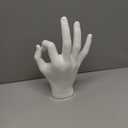 Finger Sculpture Statue Modern Decor Arts Hand Gesture Gifts Polyresin White 11 inch