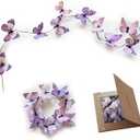 Artificial Butterfly Garland, Fake Butterfly Decorative Vines, DIY 3D Unique Butterfly Hanging Decor for Home Wall Easter Spring Flowers Party Wedding Arch Shopping (Light Purple)
