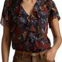 Lauren Ralph Lauren Women's Floral Ruffle-Trim Georgette Blouse, Size S