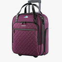 EMPSIGN Underseat Carry On Wheeled - 16" Carry on Bag with Wheels Multi-functional Lightweight Rolling Bag Overnight Weekender Small Suitcase for Women Men Travel Business, Burgundy
