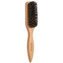 100% Boar Bristle Slick-Back Brush | Natural Wooden Styling Tool to Restore Shine & Frizz Control, Smooth Flyaways | Teasing to Add Volume | Perfect for Sleek Ponytails, Buns & Men's Beard Grooming