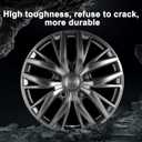 16-Inch ABS Hubcaps with Steel Rings & Adjusters, Patented Design, Universal Fit, Set of 4 Wheel Covers (Gunmetal Grey)