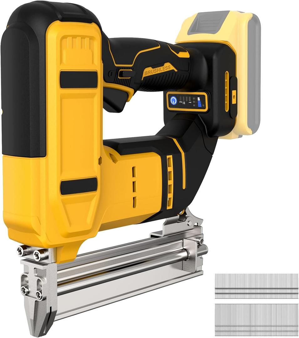 18 Gauge Cordless Brad Nailer & Staple for Dewalt 20V MAX Battery, 2-in-1 Battery Powered Nail with 2000 Nails, Electric Nail for Woodworking, Framing, DIY & Home Improvement (No Battery)