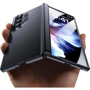 for Samsung Galaxy Z Fold 7 Case - Luxury Leather [Compatible with Magsafe] Full Body Hinge Protection Magnetic Slim Durable Shockproof Zflold 7 Case with Screen Protector,Black