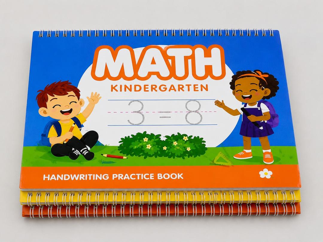 3 Pack Grooved Cursive Handwriting Workbook Kit, Workbook for Kids Numbers