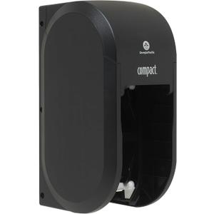 Georgia-Pacific Compact 2-Roll Vertical Coreless High-Capacity Toilet Paper Dispenser by GP PRO (Georgia-Pacific), Black, 56790A, 1 Dispenser