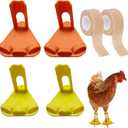 4 Pack Chicken Splint for Broken Leg Chicken Leg Splint with Toe Separator for Hen Broken Feet Curled Toes Roosters in Growing Stages, Chicken Leg clamp Bumble Foot Treatment