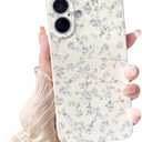 NITITOP Compatible with iPhone 16 Plus Case Cute Flower Women Girls Floral Rose Design Vintage Shockproof Soft Girly Slim TPU Fashion Protective Phone Cover - Purple