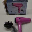 Conair Hair Dryer with Retractable Cord, 1875W Blow Dryer, 3 Heat Settings, 2 Speeds, Blow Dryer with Diffuser and Concentrator Attachments, Ionic + Tourmaline Technology, Pink