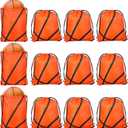 Riakrum 12 Pcs 16.5 Inch Ball Drawstring Backpack Party Drawstring Bag for Sports Travel Gym Workout