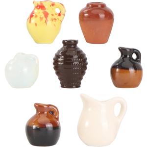 Totority 7pcs Mini Pocket Vase Ceramic Flower Vase Miniture Decoration Ceramic Plant Pot ature Pottery atures Furniture Supplies Scene Decor ic Decor Thumb Basin