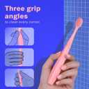 Max Extra-Soft Toothbrush for Adults Sensitive Gums  Gentle Bristles, Wide Angled Head for Back Teeth, Ergonomic Non-Slip Grip, BPA-Free Handle, Individually Wrapped, 4-Pack(Blush Pink)