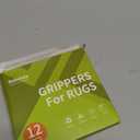 Rabenda 12 Pcs Rug Tape, Non Slip Rug Pads Grippers for Hardwood Floors and Tiles, Reusable Carpet Tape for Area Rugs, Double-Sided Adhesive Rug Stickers Keep Corners Flat (Black)