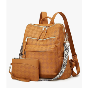 Makes Backpack Purse for Women PU Leather Travel Satchel Handbag Convertible Design Bag with Purse 2 Piece