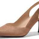 Women's Slingback Kitten Heels Closed Pointed Toe Pumps Wedding Party Dress Shoes (7.5, Suede Light Coffee)