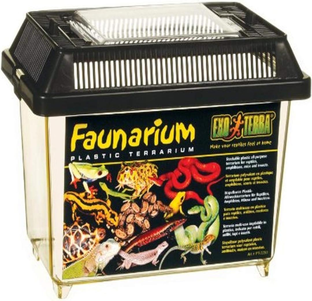 Exo Terra Faunarium, Plastic Reptile Terrarium, Mini, PT2250 (7.09"L x 4.72"W x 5.71"H)