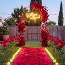 Coume 7.2 ft Large Metal Arch Stand with Will You Marry Me Neon Light Sign