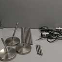 KLSS Brushed Nickel Pendant Lights Kitchen Island  Clear Glass Pendant Light Fixture Multiple Stems Rods 3 Units 12 Inch 3 Units 4 Inch (3 Pack Brushed Nickel)