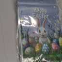 Gueevin 50 Pcs Easter Sealing Treat Zipper Bag Bulk with 9x6.1 Inch Resealable Bunny Plastic Clear Sealing Bags Pouches with Handles for Egg Hunt Holiday Party Candy Gift Wrap Supplies Decoration
