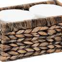 CENBOSS Wicker Baskets (Small, Black Wash, 1 PC) Rattan Storage Baskets for Shelves, Woven Seagrass Holder
