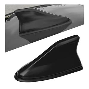 Sbulhia Shark Fin Antenna Cover for Car, Auto AM/FM Radio Signal Base Top Roof Aerial Cover with Adhesive Tape, Fashionable Shark Antenna Base Universal Replacement for Sedan SUV Van (Black)