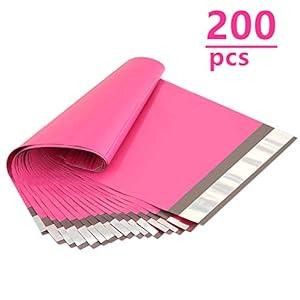 UCGOU 200 Pack- 6x9 Inch Poly Mailers Bags Hot Pink Shipping Envelopes Mailers Bags with Self Adhesive